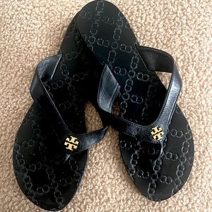Black Tory Burch Flip Flops